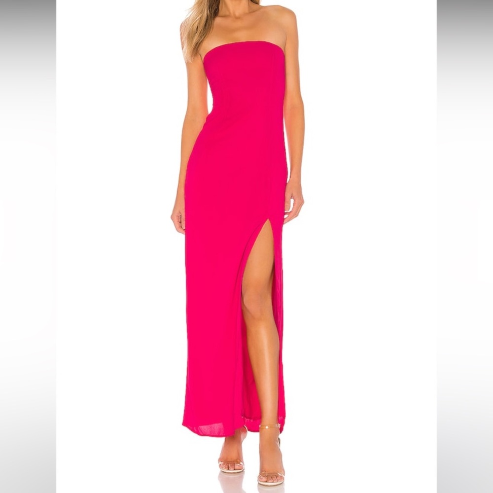 Superdown Asher Strapless Dress In Pink Size S
